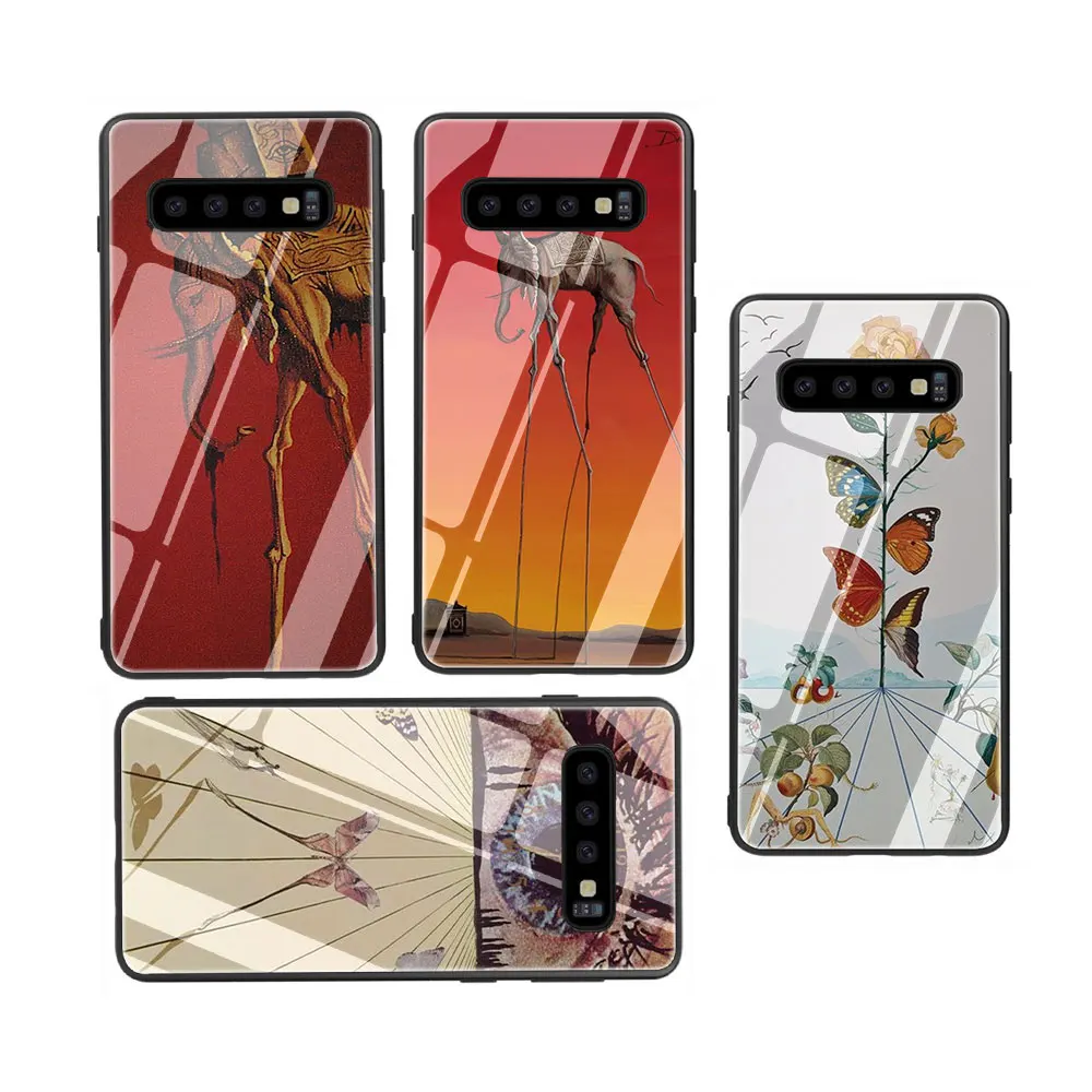 Salvador Dali Art Painting Tempered Glass Phone Cover Case For Galaxy S7 edge S8 9 10 Plus Note 8 A10 20 30 40 50 60 70 | Мобильные