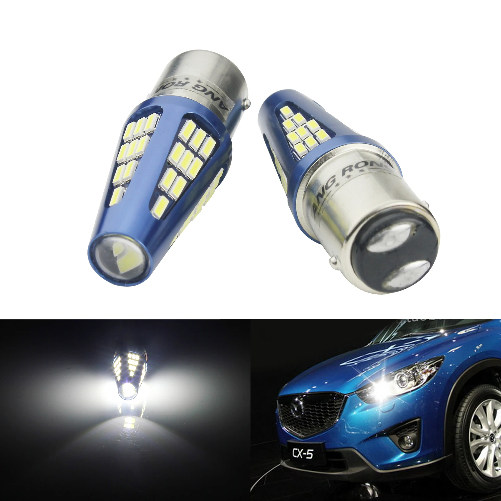 ANGRONG 2x380 P21/5W 1157 BAY15d светодиодный светильник 5W 48 SMD обратный резервный дневной