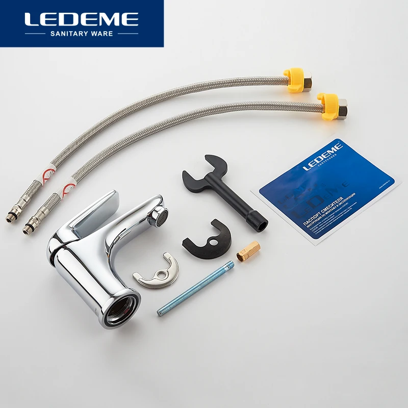 LEDEME Смеситель для умывальника латунь Цвет: хром L1048|basin faucet|waterfall faucetbathroom faucet |
