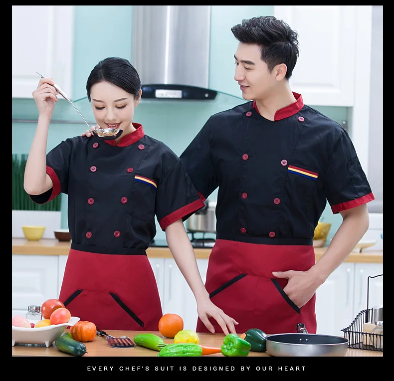 Пользовательский текстовый логотип печатная команда компании работа для мужчин и женщин Униформа Рубашка костюмы Кук Отель Ресторан мужской карман пуговицы рубашки