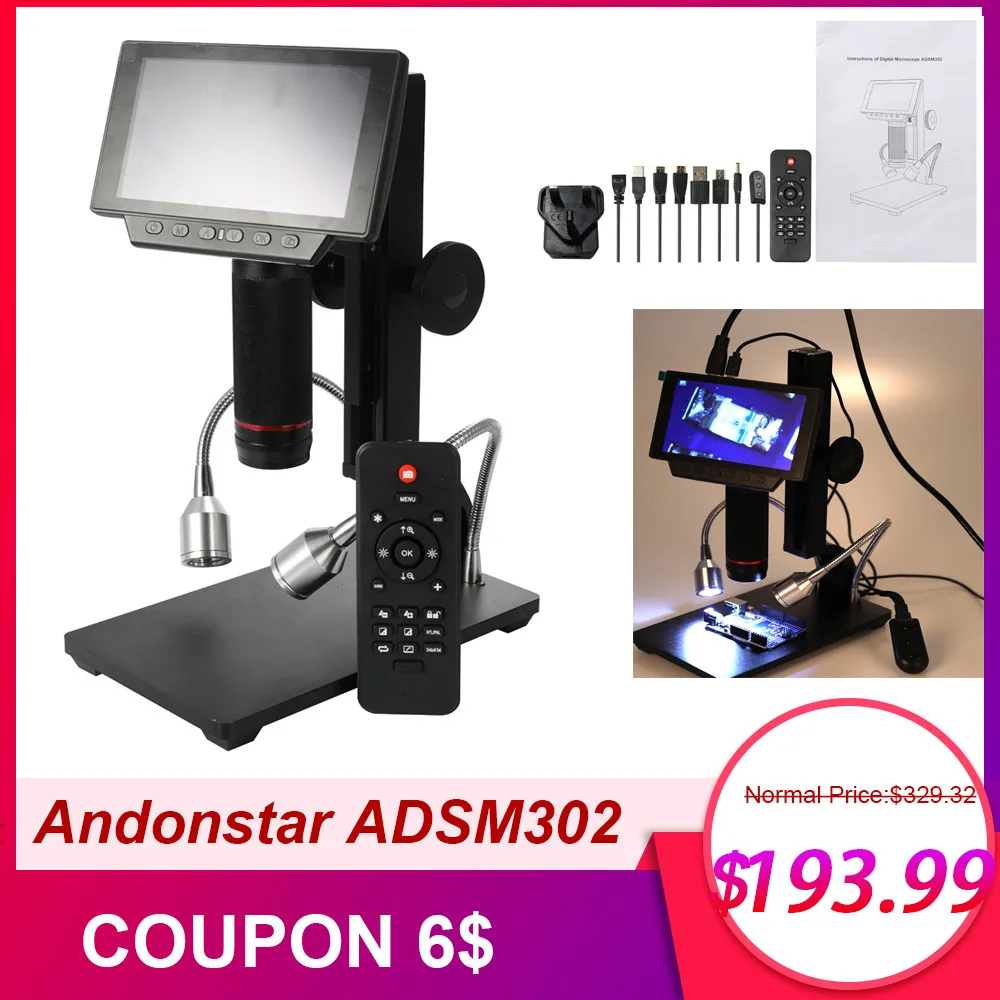 Цифровые микроскопы Andonstar ADSM302 электронный USB микроскоп для технического