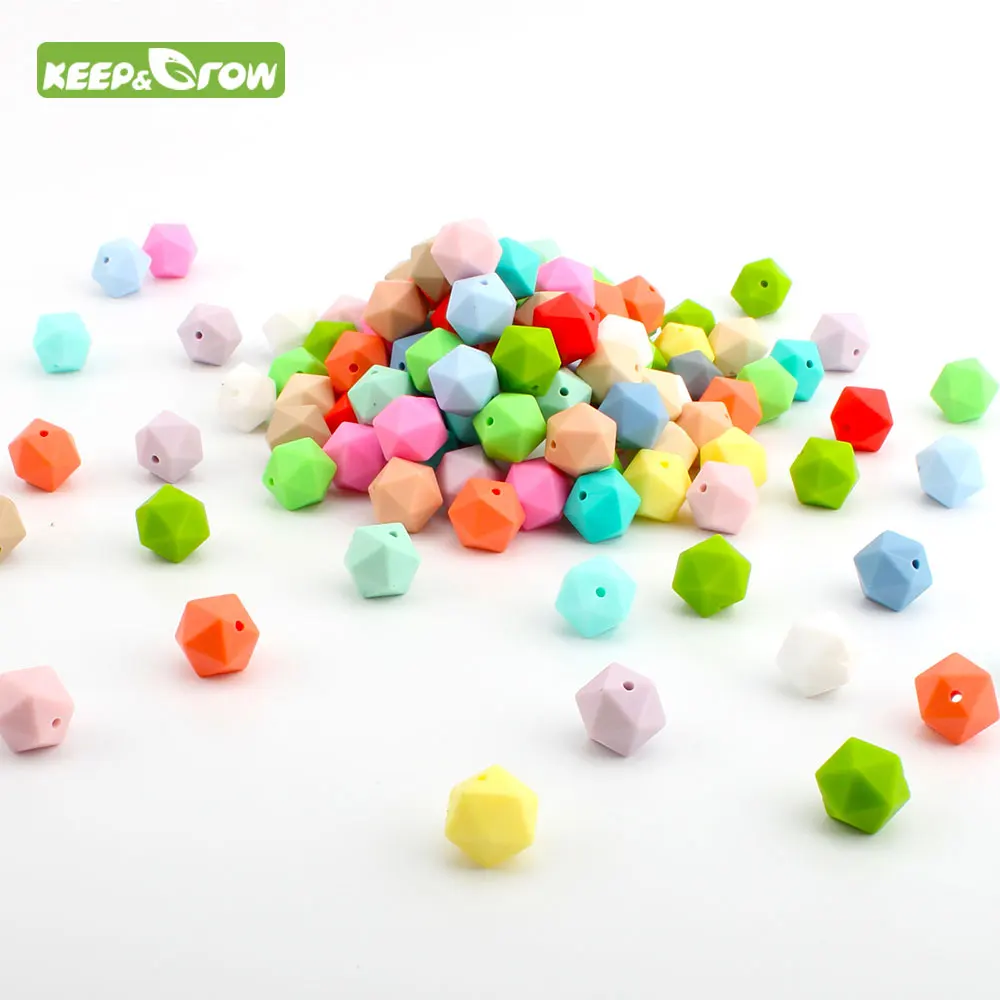 KEEP & GROW 50 шт./партия силиконовые бусины икозавэдрон 14 мм DIY Детский продукт