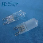 HoneyFly10pcs G9 галогенная лампа 220V 25W 40W 100W, теплый белый свет