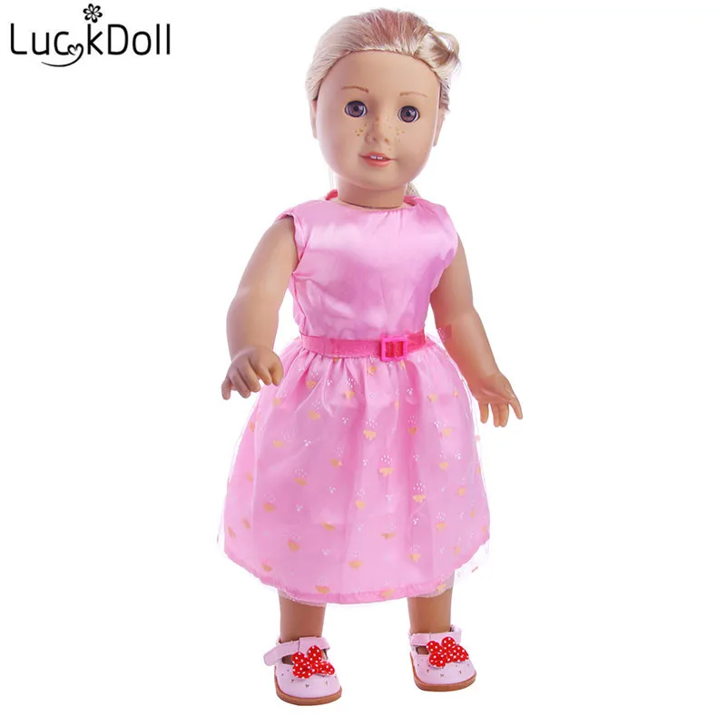 LUCKDOLL платье без рукавов с цветочным принтом для куклы 43 см или 18 дюймов аксессуары для кукол - Цвет: n1142