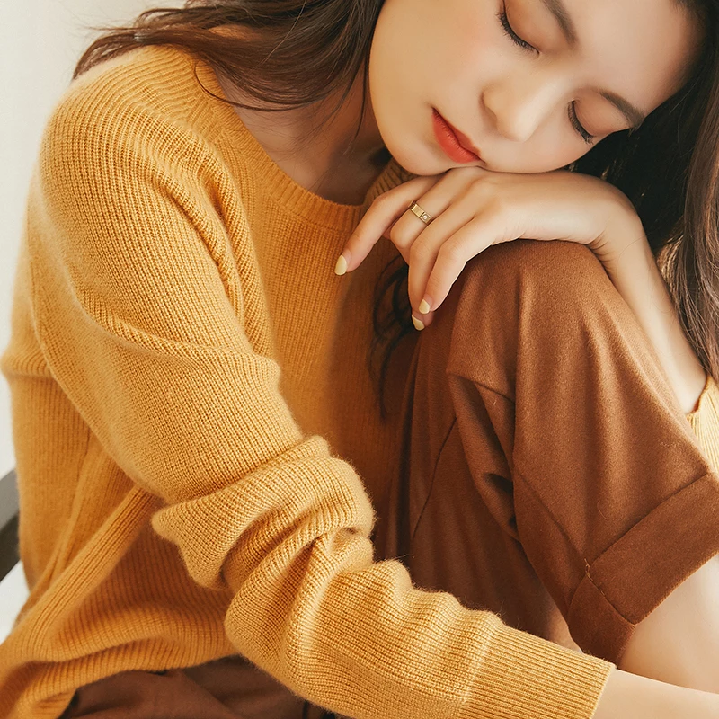 

Winter O Neck Women Cashmere Wool Sweaters JECH 2018 Casual Solid Slim Sweaters Women Long Sleeve Pullovers Knitted Female Plus