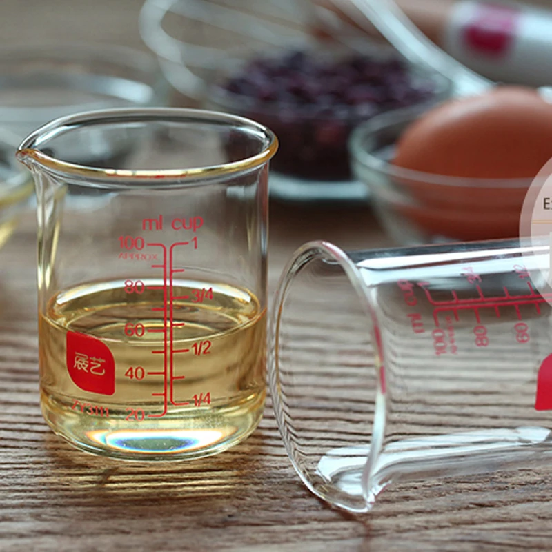 100 ml Марка бросился Ce/чашки ЕС измерения высокое Температура Стекло мерный стакан
