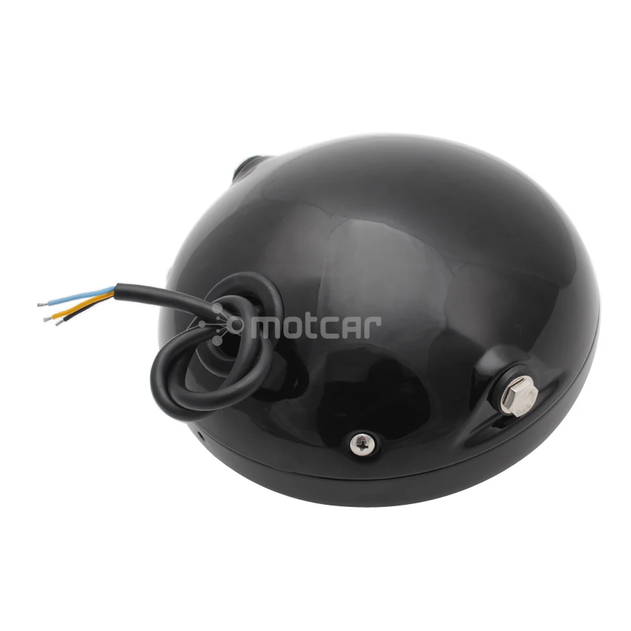 Мотоцикл суперяркая белая фара светодиодная Светильник Ретро Черный DC 12 V 65 W " алюминиевая фара универсальный скутер Hi/ближнего света лампа