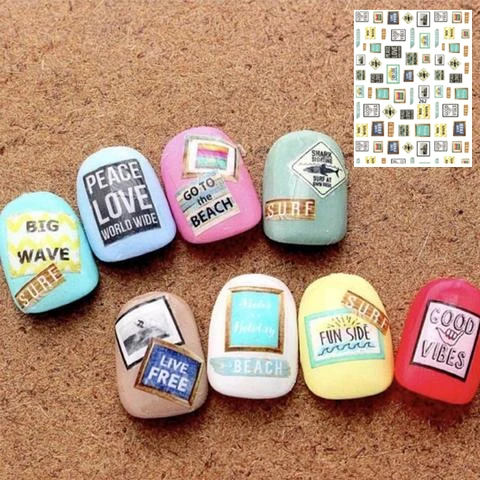 

LETTER-262 DESIGNS colorful 3d nail art stickers decal template diy nail tool decorations