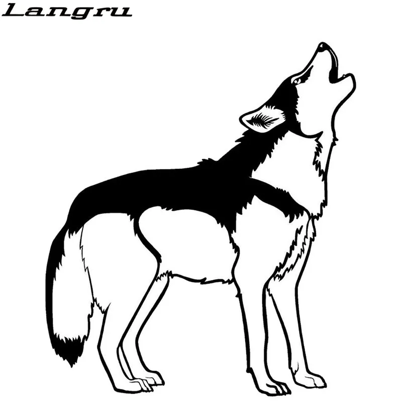 Langru новый стиль Howling Husky Dog автомобильные наклейки индивидуальные виниловые