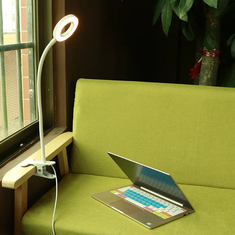 12W USB 3 уровня затемнения светодиодный защита глаз исследование настольная лампа гибкие Настольная лампа с зажимом «гусиная шея» офисный стол светильник
