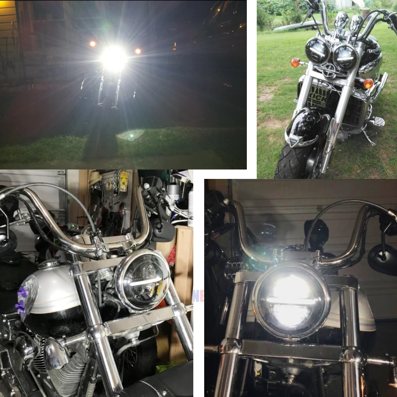 5,7" круглая фара для мотоцикла Dyna Rider спортивные ручки Breakout Sportster SuperLow Angel Eye дневные ходовые огни светодиодные фонари