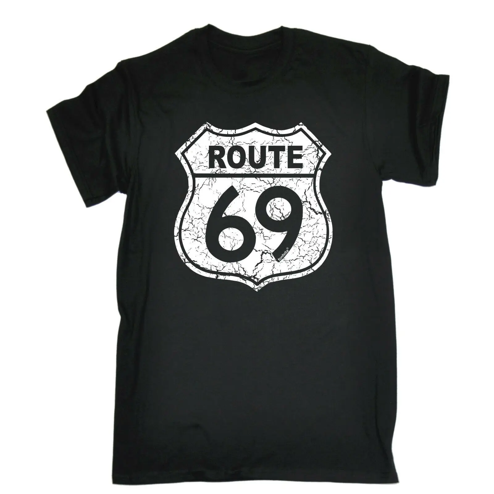 Футболка ROUTE 69 грубая шутка highway us 66 usa road gift 123 t Веселая футболка с круглым вырезом