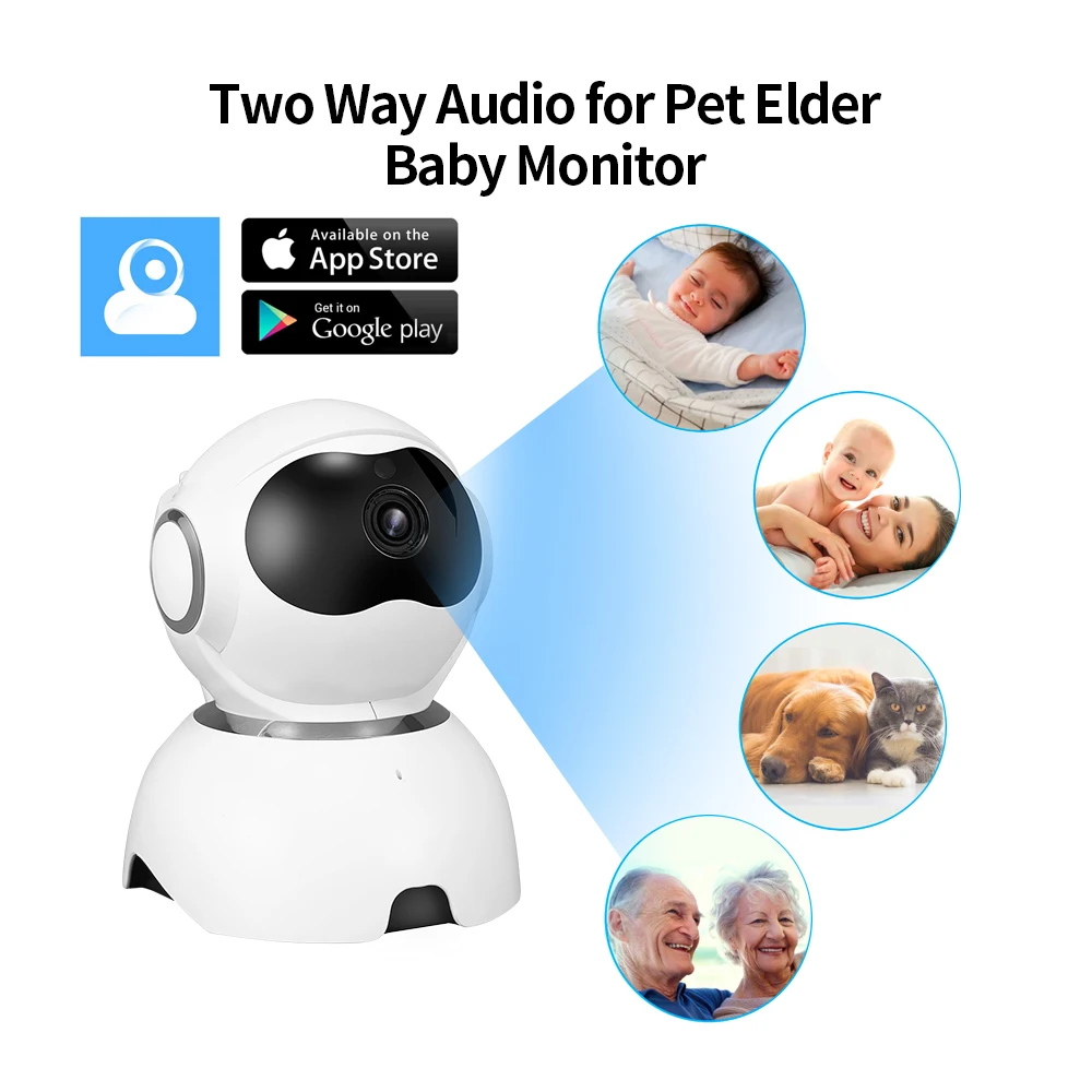 

Smart HD Camera 1080P Surveillance Wifi IP Home Cam Night Vision Two Way Audio Cloud Storage for Baby Monitor Pet Home Security