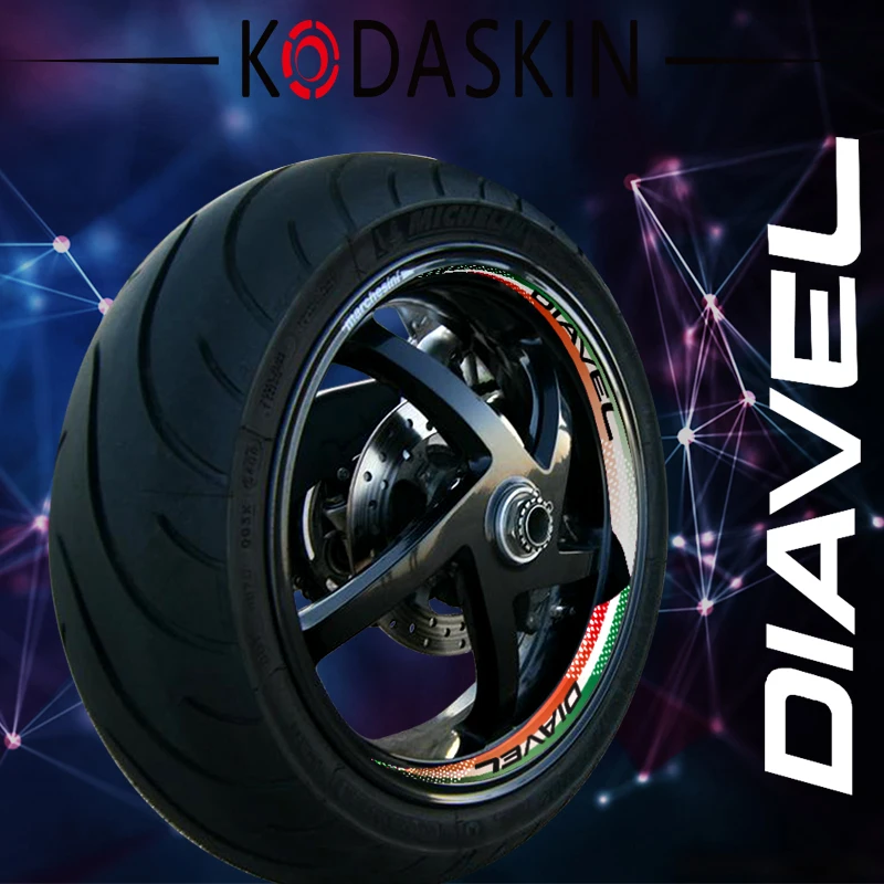 Наклейки на колеса KODASKIN наклейки в полоску для мотоцикла DUCATI DIAVEL 1200|sticker