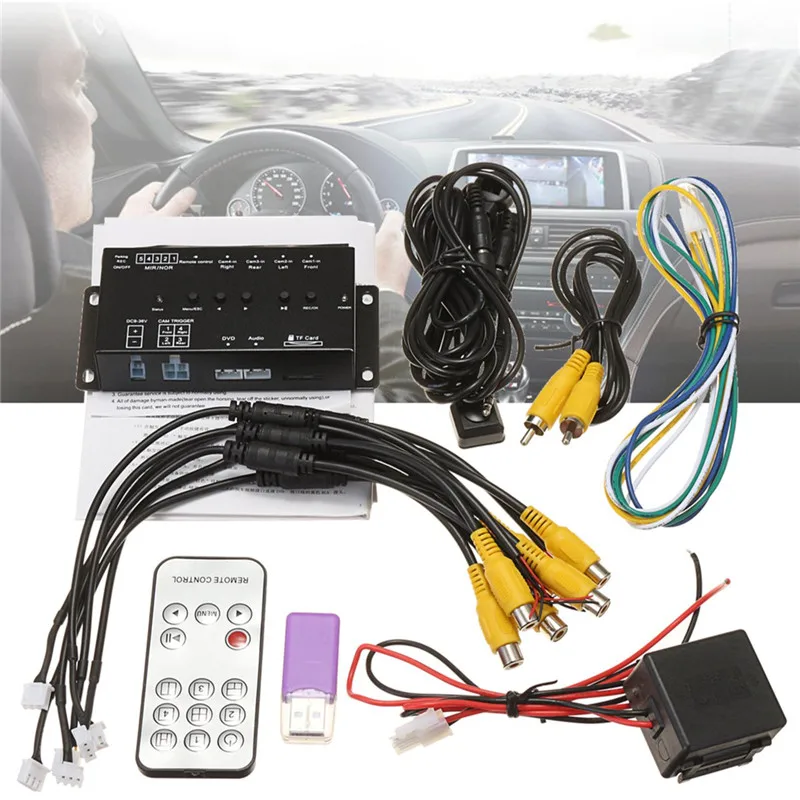 KROAK Универсальный 360 градусов DC 12V автомобильный SUV DVR Запись панорамный вид все круглые камеры заднего вида система