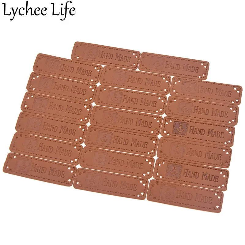 Lychee Life 20 шт ручной работы из искусственной кожи этикетки аксессуары для шитья одежды завод дома DIY Colthes Коллекция Новое поступление