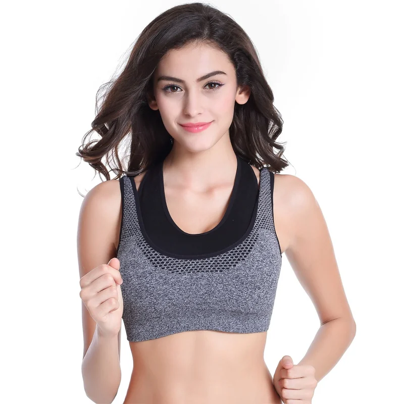 

New Women Fitness Yoga Workout Tank Top Seamless Racerback Padded Sports Bra