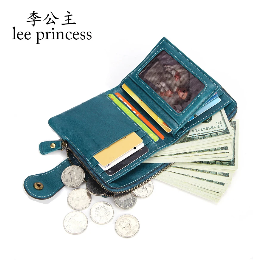 LEE PRINCESS женский кошелек из натуральной кожи с круглой молнией и застежкой Женский