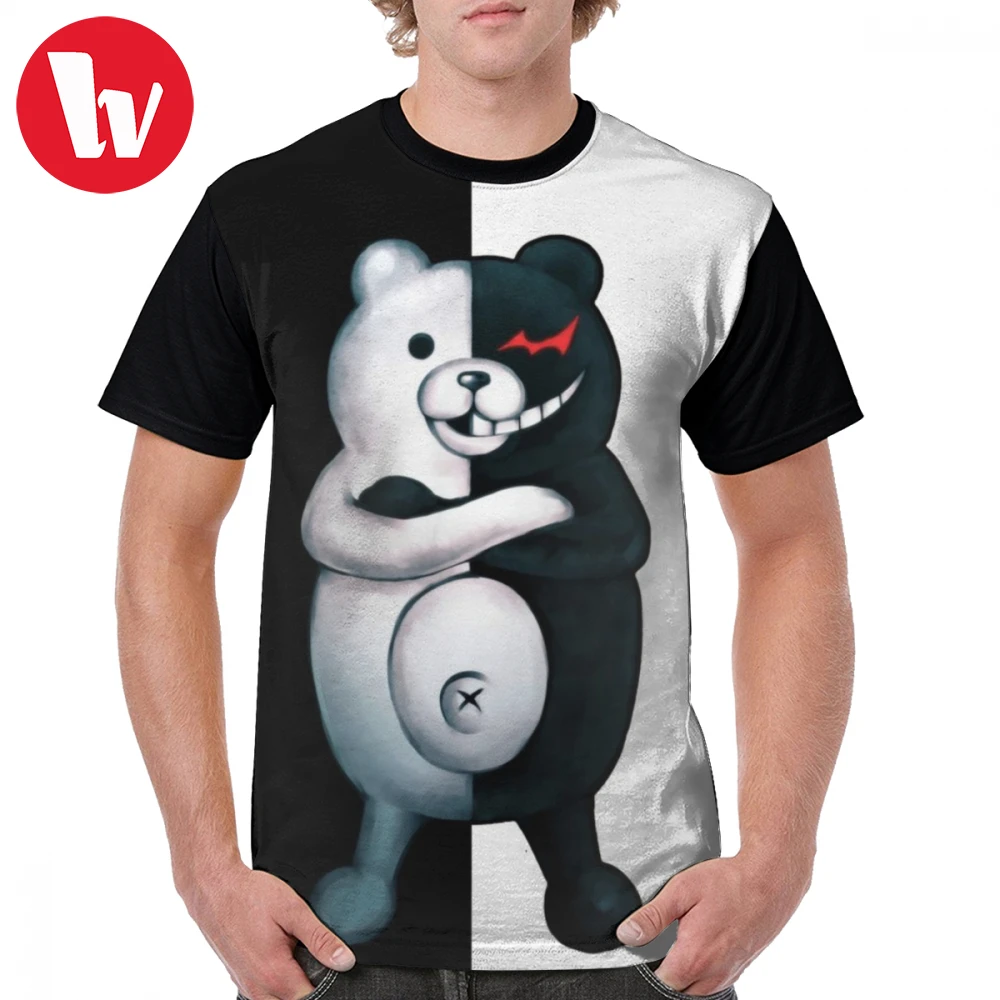 Футболка с принтом поп-культуры Monokuma-футболка данганронпа, человека 4xl, футболка с графическим принтом, потрясающая Повседневная футболка с короткими рукавами из 100 полиэстера