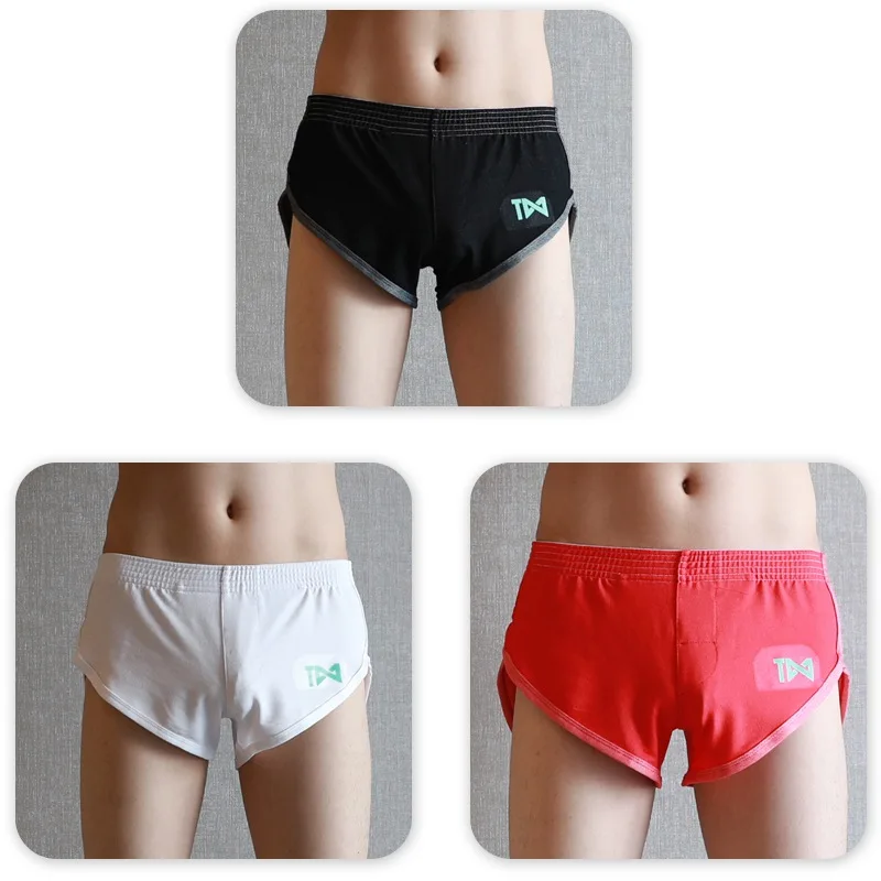 men boxers shorts 3, сексуальные боксерки, Для мужчин u-образной выпуклостью спереди для Гей Трусы свободные удобные домашняя одежда для сна Для мужчин хлопок, шорты на каждый день - Цвет: men boxers shorts