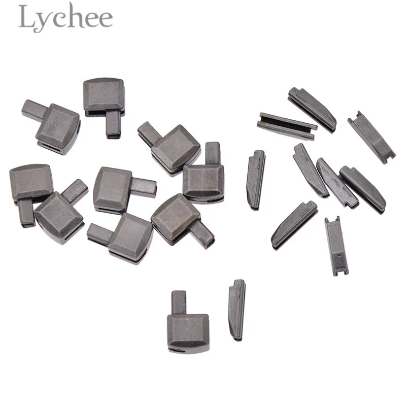 Lychee 10 комплектов 8# сплав ремонт молнии стопор открытый конец молнии стопор DIY Швейные молнии аксессуары для одежды