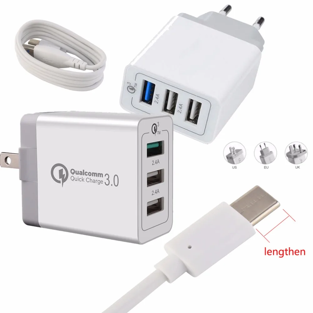 Оригинальное быстрое зарядное устройство QC 3 0 с портами 30 Вт новое дорожное + usb
