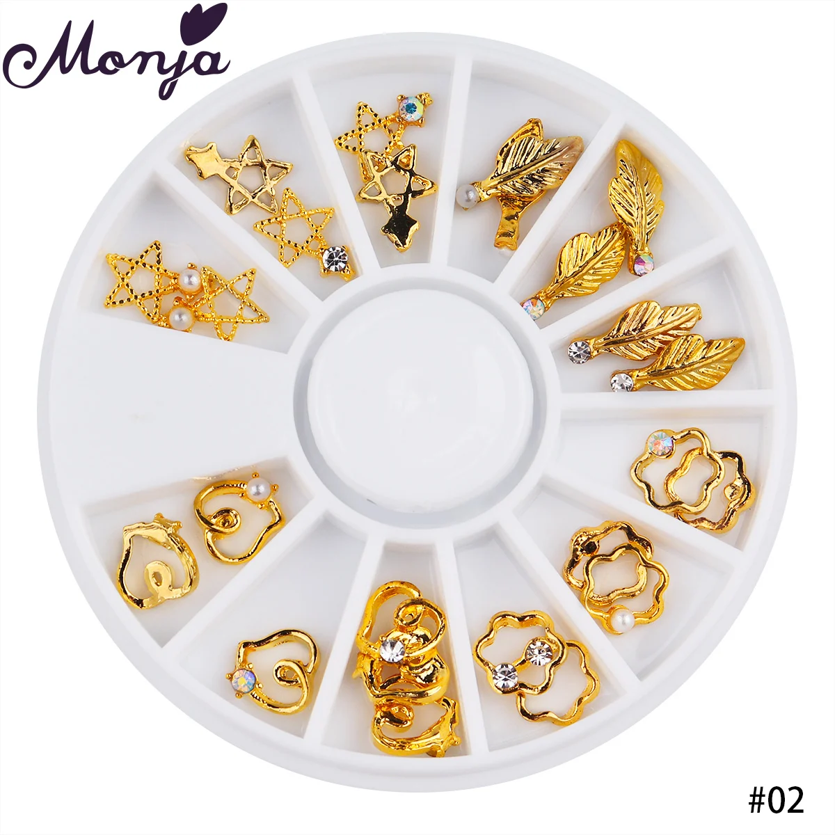 Monja дизайн ногтей несколько размеров смешанные формы геометрические золотые