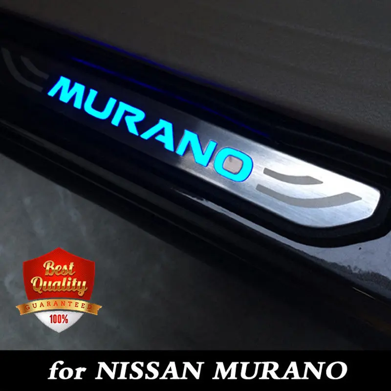 

LED Door Sill Scuff Plate Step Protector For All New Nissan Murano 2015-2019 Blue light