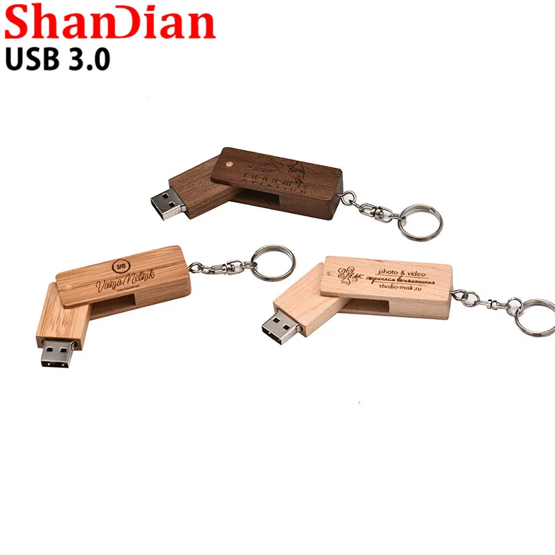 SHANDIAN USB 3,0 логотип персональный деревянный USB флеш-накопитель креативный подарок заказной логотип дерево u диск Флешка 4G 8GB 16GB 32GB