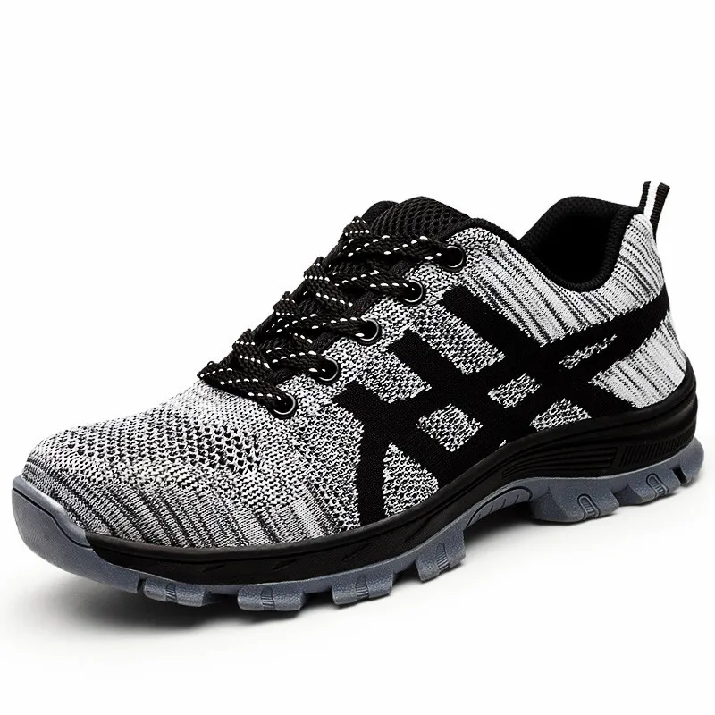LAKESHI New Work Safety Boot Shoes Men Boots Construction Steel Toe Cap Anti-smashing Outdoor Indestructible Casual Sneaker