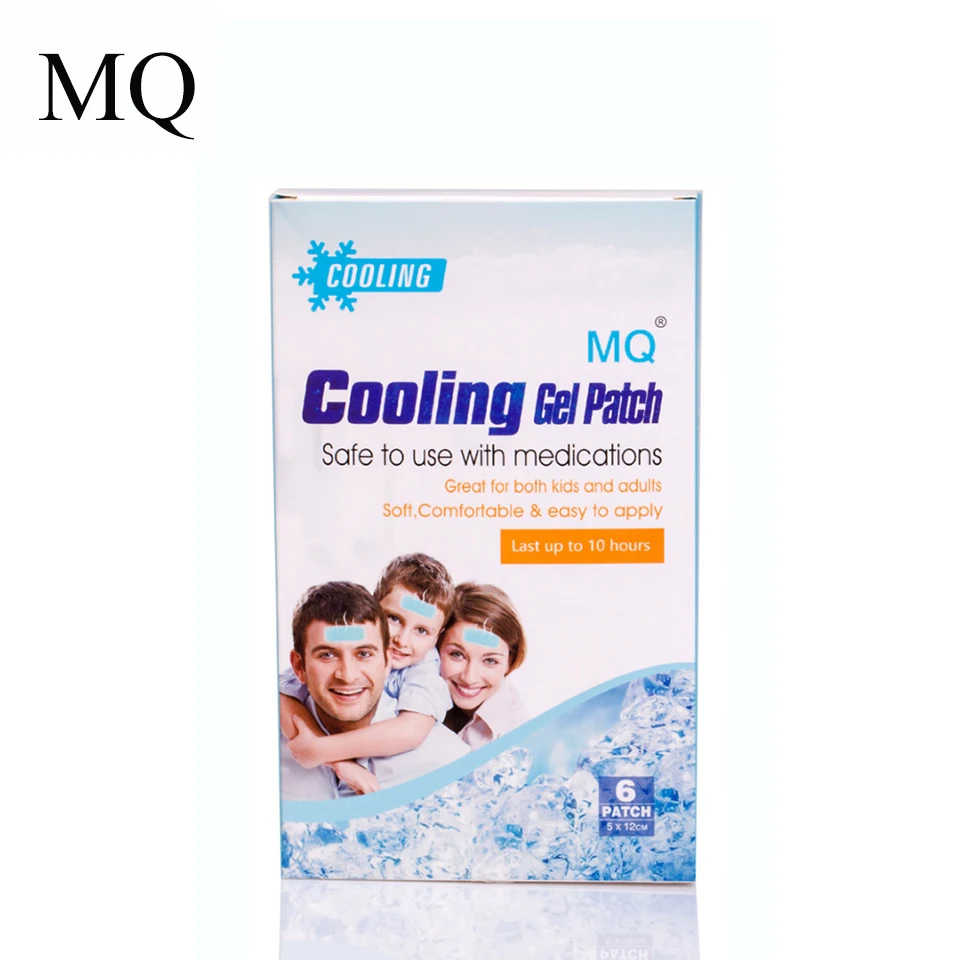 MQ 6 шт./кор. охлаждающий гель лист ребенка лихорадка патч натуральный головная боль, игрушка для снятия стресса, пусковая площадка облегчение мигрени/тепла дискомфорт для детей