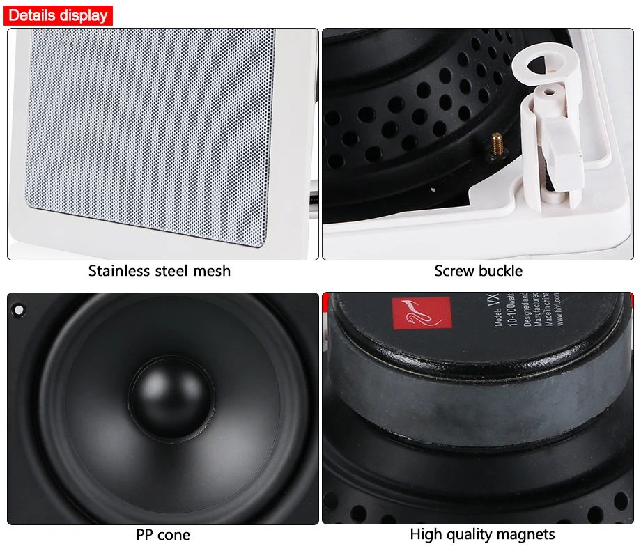 HIFI квадратная потолочная акустическая система ВЧ бас отличное качество звука VX5-W 10-120 Вт домашний кинотеатр
