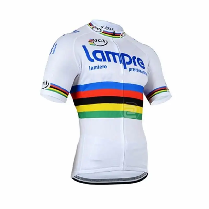 Pro team lampre Велоспорт Джерси Майо дышащий летний короткий рукав велосипед одежда быстросохнущая MTB Ropa Ciclismo велосипедный Майо - Цвет: white jersey