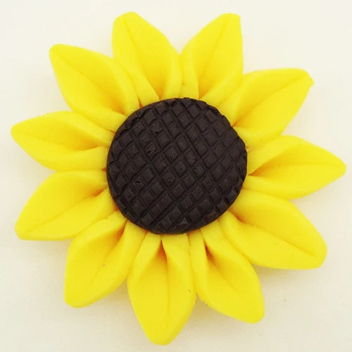 Глина Fimo Подсолнух Кнопка ювелирные изделия (подходит 18 мм 20 мм) DIY RT1008 | Украшения