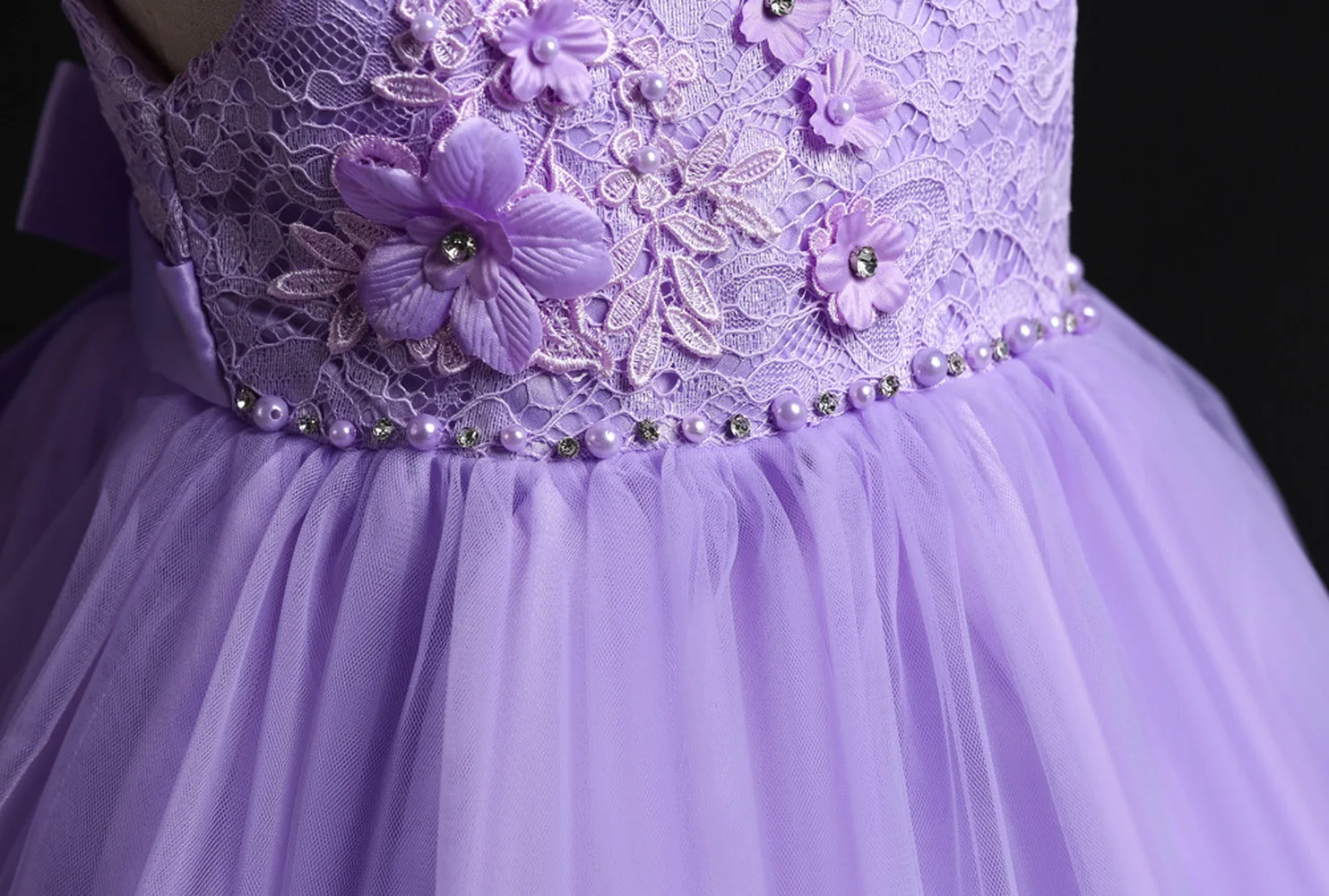 2019 бальное платье из бисера Детские платья для выпускного короткое спереди