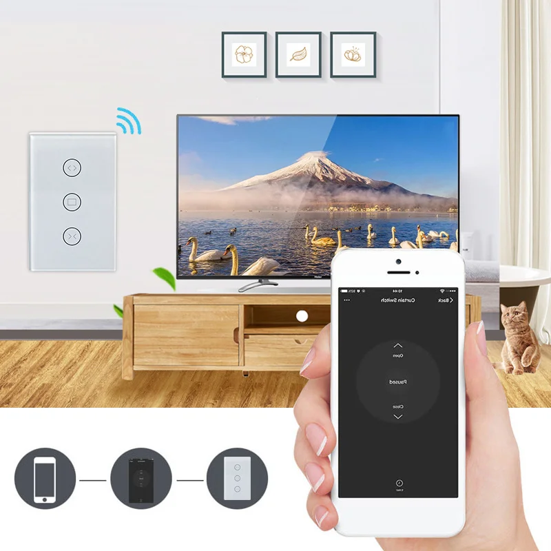 

Умный переключатель для штор с Wi-Fi, работает с Alexa и Google Home