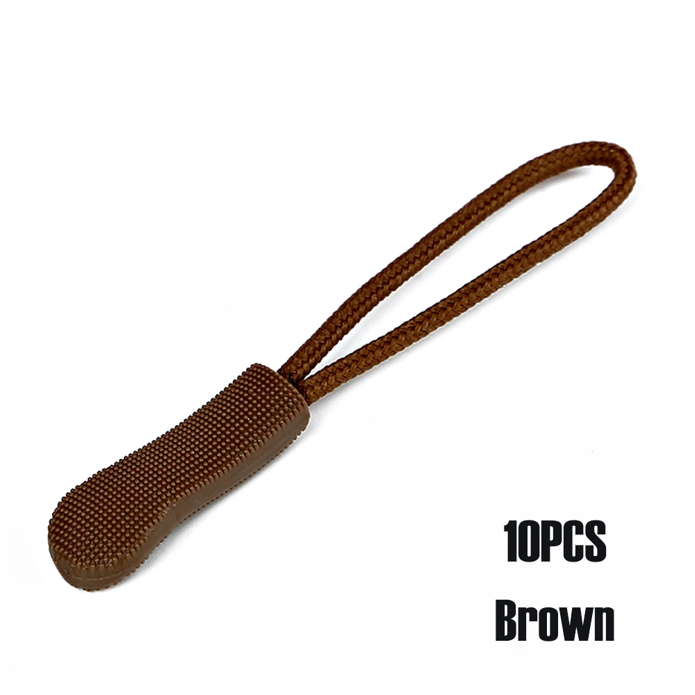 Brown 10/20 штук застежка-молния тянуть Замена шнура застежка-молнии ремень Lariat черный DIY Одежда сумка рюкзак аксессуары зажим для одежды пулер застежка-молнии - Цвет: Brown