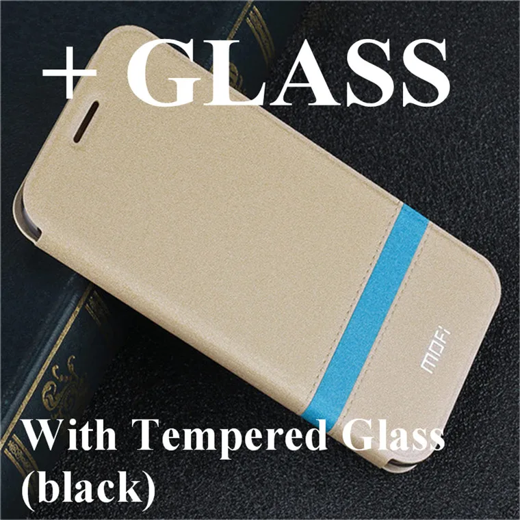 Gold with Glass Чехол для Honor V20, чехол для huawei Honor View 20, флип-чехол MOFi, роскошный чехол из искусственной кожи, чехол-книжка - Цвет: Gold with Glass