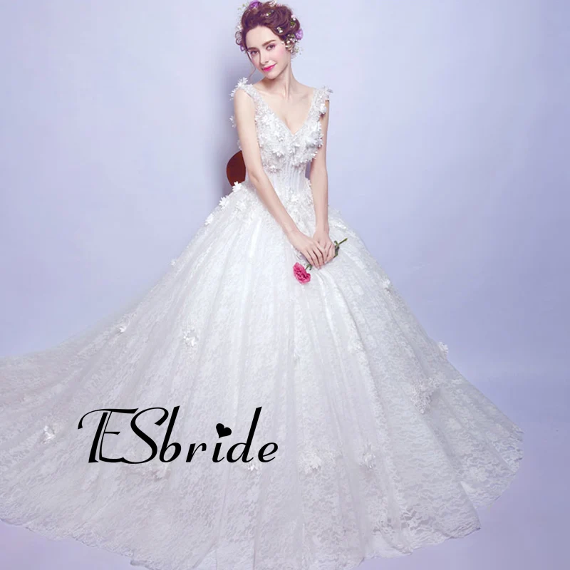 Vestido De Noiva 2017 Robe Mariage New summer Sexy V neck beaded Lace Beach A-Line Wedding Dress Bridal Gowns | Свадьбы и торжества