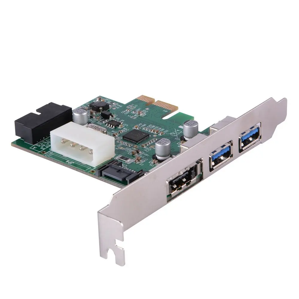 

PCIe to Dual USB 3.0 & 1 Port Power eSATA Expansion Card Hub Controller Adapter with Internal 19-Pin Connector For Desktop PC