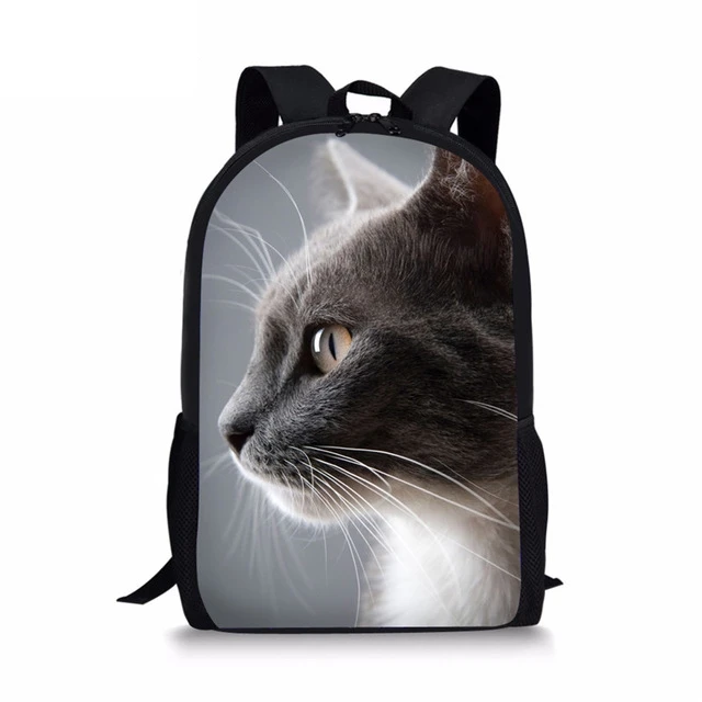 As picture ThiKin новые очаровательные школьные сумки с котенком и кошкой для девочек-подростков, рюкзак для студентов, рюкзак кавайный фиолетовый рюкзак Mochila - Цвет: As picture