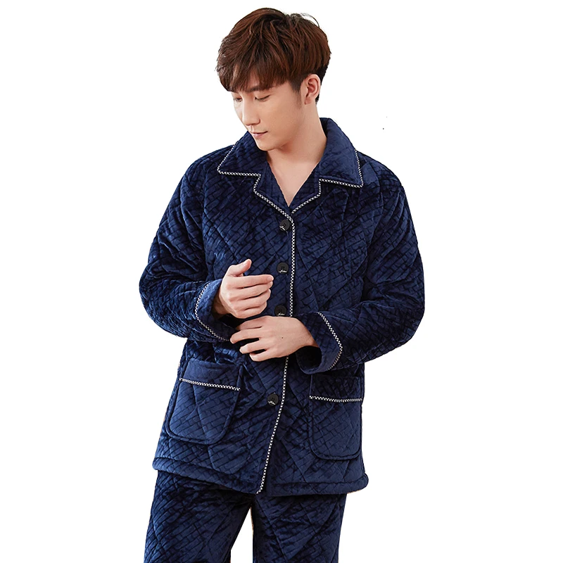 J & q/Новые пижамы Hombre Invierno зимняя Пижама Pyama Mannen однотонная Домашняя одежда
