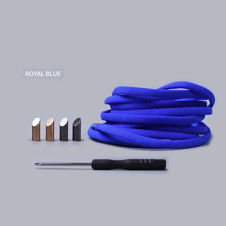 Royal blue 1 пара шнурков для обуви без завязок полукруглые эластичные шнурки для детей и взрослых, кроссовки для быстрой шнурки, шнурки для обуви для ленивых, 15 цветов, кружевные корзины - Цвет: Royal blue