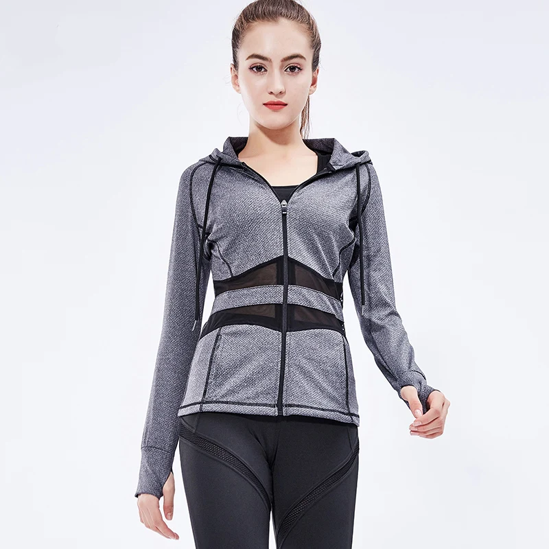 FeelKe Sport Women's Gym Splicing Pullover Zippered Hoodie | Женская одежда