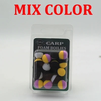 Mix 15 шт. рыболовные приманки для ловли карпа, Duo Foam Pop Up Boilies Ball, черная и желтая имитирующая приманка для ловли карпа, Zig Rig, фидер для рыбалки - Цвет: Mix