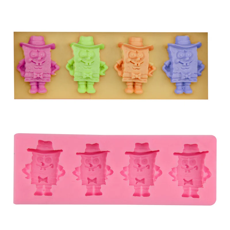 Губка боб мультфильм силиконовые Помадка Плесень Смолы Глины Шоколадные Конфеты