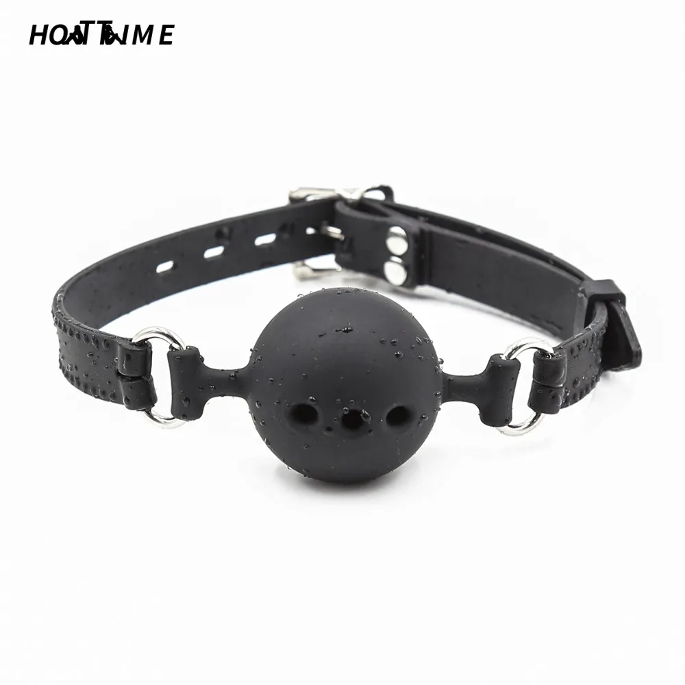 Кожаный Фетиш-шар HOTTIME с отверстиями секс-мяч кляп SM регулируемый бондаж Пояс