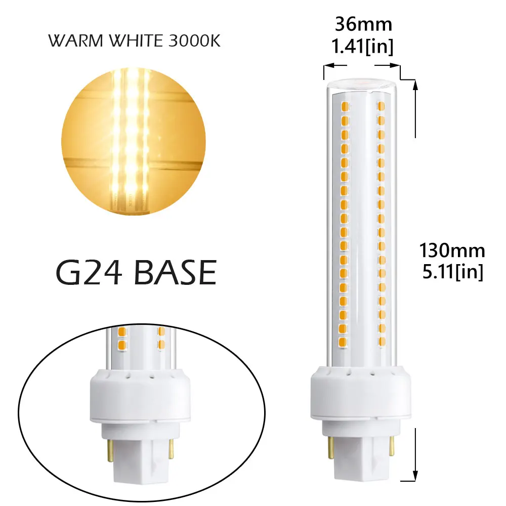 12 Вт G24Q светодиодный PL-C G24 2 Pin лампочка G24D свет G24D-1 G24D-2 G24D-3 компактная