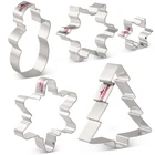 KENIAO Рождественский набор для печенья-5 шт.-дерево, снеговик, снежинка-зимний бисквит Фондант хлебные формы-нержавеющая сталь