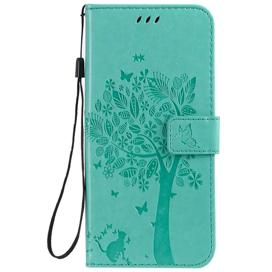 Кожаный чехол-книжка 3D Cat &amp Tree для Samsung Galaxy S10 S10E S9 Plus M10 M20 M30 A8S A6S A7 A9 2018 A10 A20 A30 A40 A50 A70